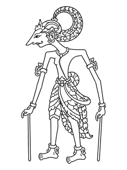 Free printable Traditional Wayang Kulit Shadow Puppet coloring page