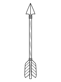 Free printable Traditional Wooden Archery Arrow coloring page