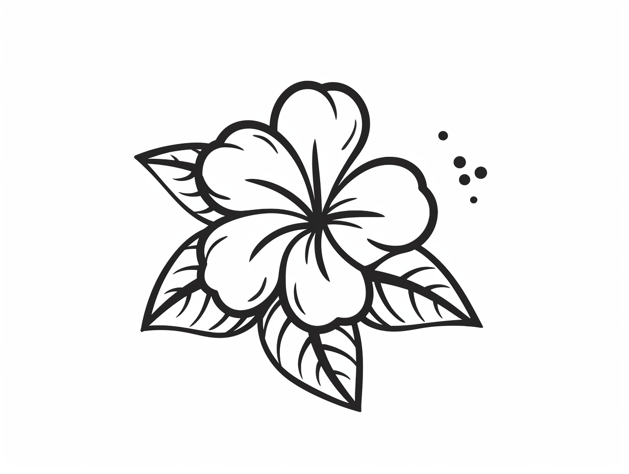 Tranquil Hawaiian Flower Coloring - Coloring Page