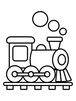 Free printable Cute Cartoon Steam Train Engine coloring page