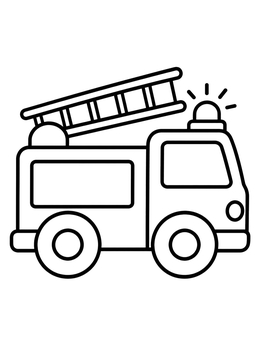 Free printable Simple Toy Fire Truck With Ladder coloring page