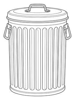 Free printable Classic Metal Garbage Can coloring page