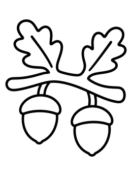 Free printable Oak Branch With Acorns And Leaves coloring page