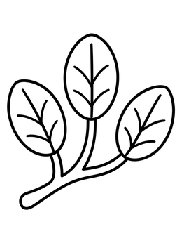 Free printable Simple Branch With Three Leaves coloring page