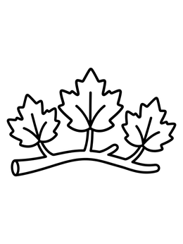 Free printable Tree Branch With Maple Leaves coloring page