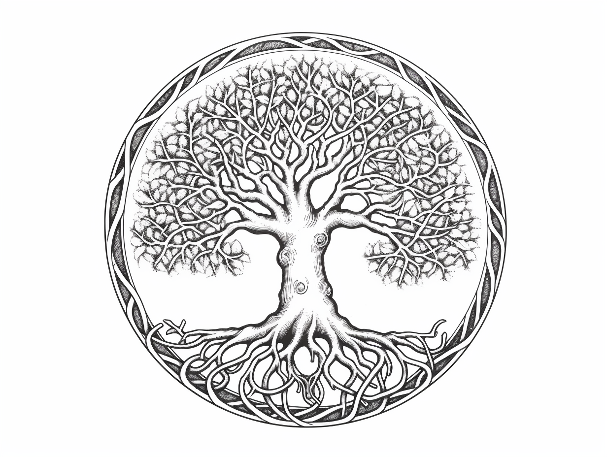 Tree Of Life Coloring For Adults - Coloring Page