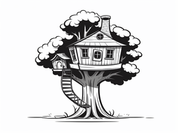 Fun Tree-house Coloring Sheet - Coloring Page