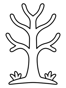 Free printable Simple Symmetrical Bare Tree Outline coloring page