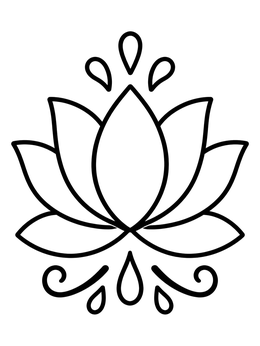 Free printable Simple Symmetrical Lotus Flower coloring page