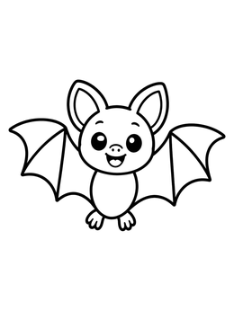 Free printable Cute Cartoon Halloween Bat coloring page