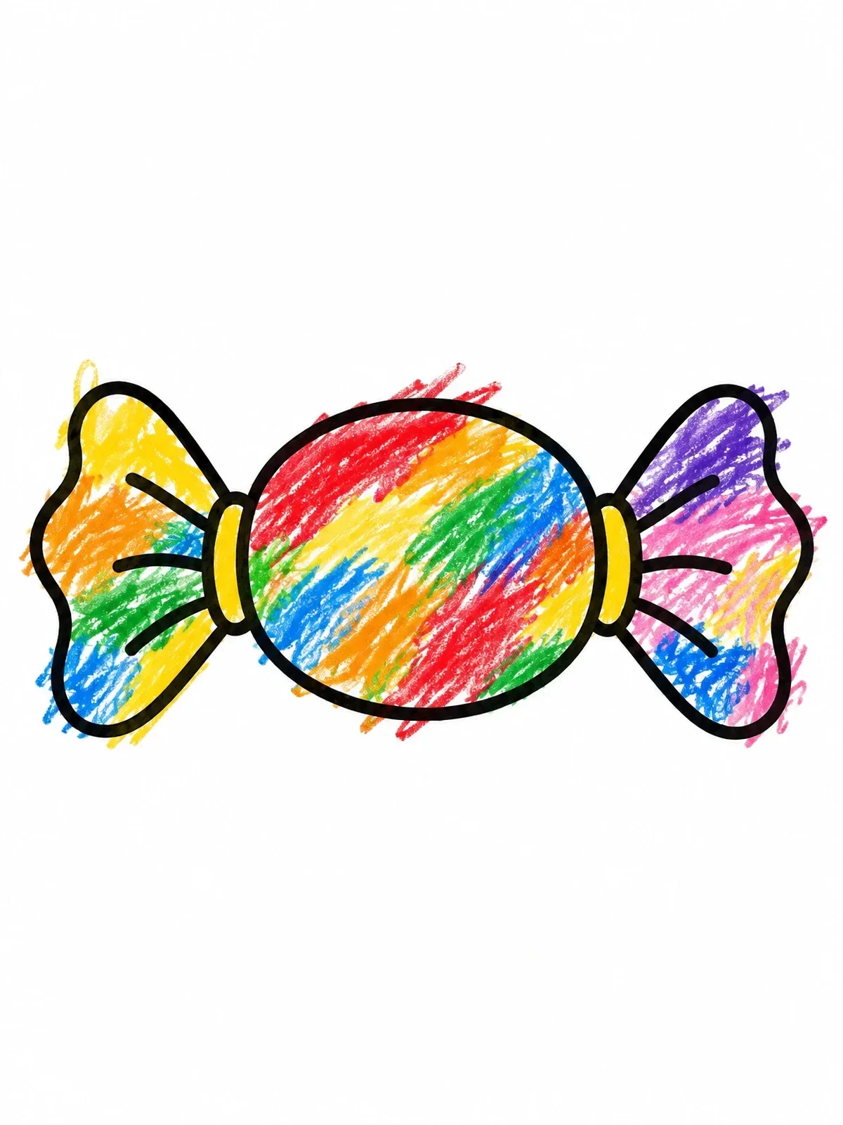 Colored example of the Simple Wrapped Hard Candy coloring page