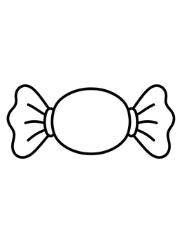 A simple wrapped sweet on this trick or treat coloring page.
