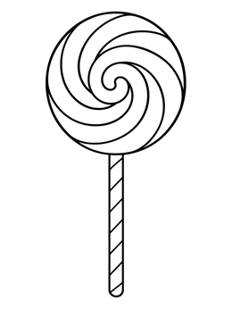 A sweet swirl lollipop in a trick or treat coloring page.