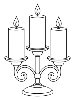 Free printable Trinity Sunday Candelabra With Three Candles coloring page