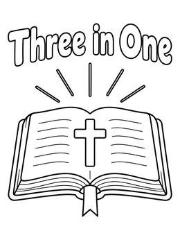 Free printable Open Bible Three In One coloring page