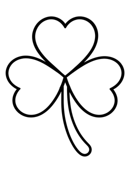 Free printable Simple Shamrock Three Leaf Clover coloring page
