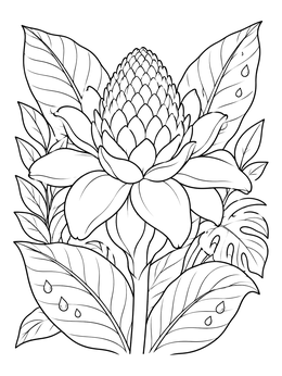 Free printable Tropical Puerto Rican Flower Bloom coloring page