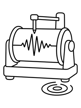 Free printable Seismograph Machine With Earthquake Waves coloring page