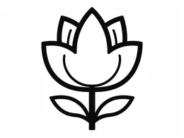 Bold Outline Of A Spring Tulip
