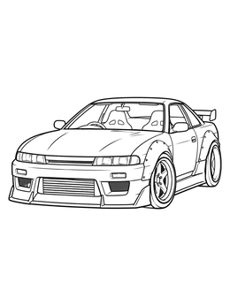 Free printable Tuned Sports Coupe Drift Car coloring page