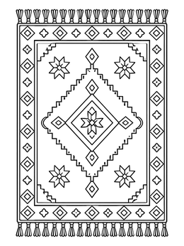 Free printable Traditional Tunisian Handwoven Rug coloring page