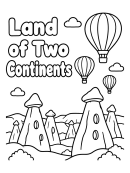 Free printable Cappadocia Hot Air Balloons Over Fairy Chimneys coloring page