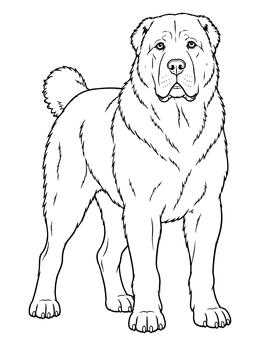 Free printable Majestic Turkmen Alabay Dog coloring page
