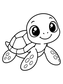 Free printable Cute Baby Sea Turtle coloring page