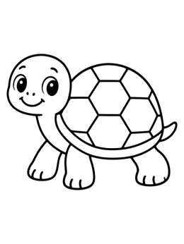 Free printable Cute Cartoon Little Turtle coloring page