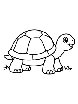 Free printable Cute Smiling Box Turtle coloring page