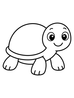 Free printable Cute Smiling Little Turtle coloring page