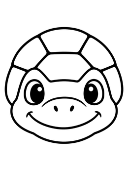 Free printable Cute Smiling Turtle Face coloring page
