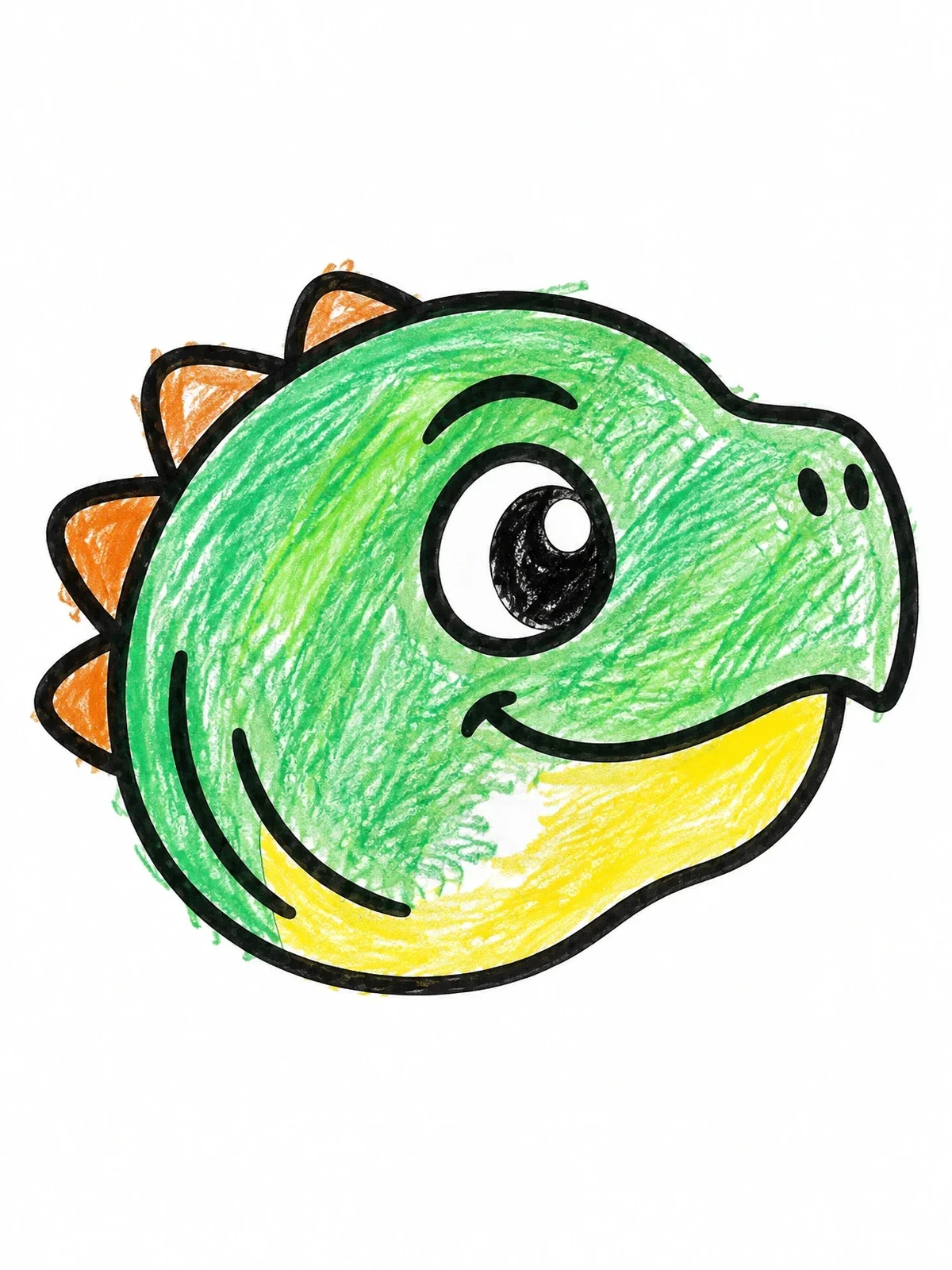 Colored example of the Cute Snapping Turtle Head Profile coloring page
