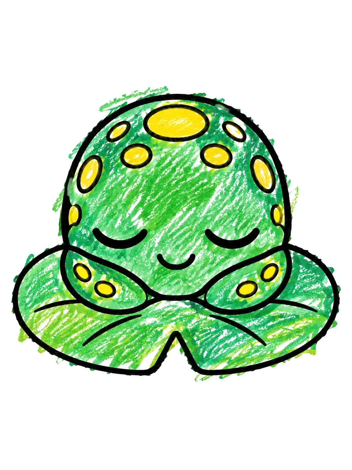 Colored example of the Sleepy Baby Turtle On Lily Pad coloring page