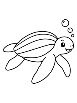 Free printable Swimming Leatherback Sea Turtle coloring page