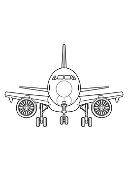 Free printable Twin Engine Jet Head On View coloring page