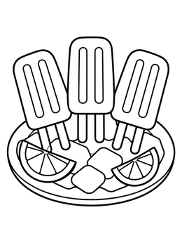 Free printable Twin Stick Popsicles On Ice coloring page