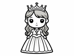 Sparkling Princess Dress Coloring - Coloring Page