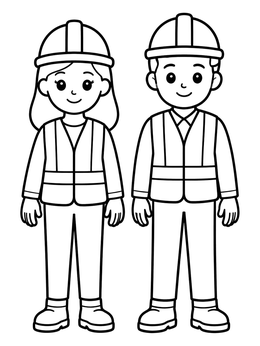Free printable Two Civil Engineers In Safety Vests coloring page