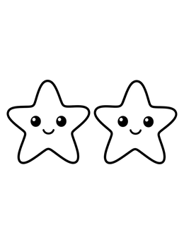 Free printable Two Happy Little Starfish coloring page