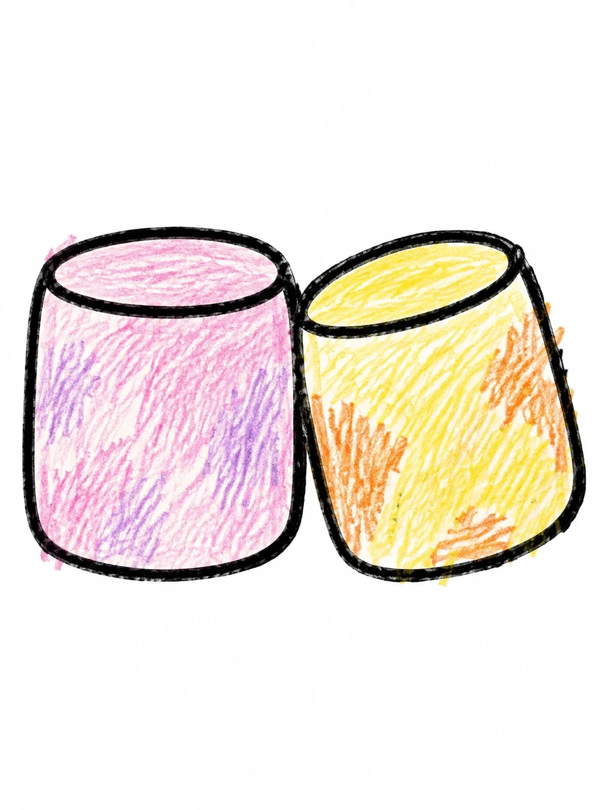 Colored example of the Pair Of Soft Marshmallows coloring page
