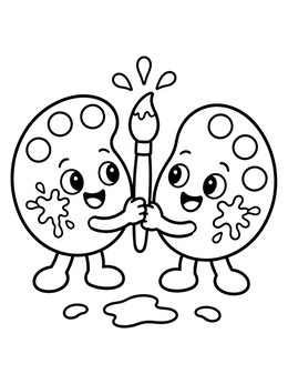 Free printable Playful Paint Palettes Sharing A Brush coloring page