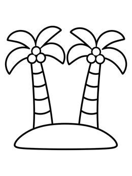 Free printable Two Simple Palm Trees coloring page