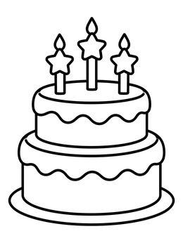 Free printable Two Tier Cake With Star Candles coloring page