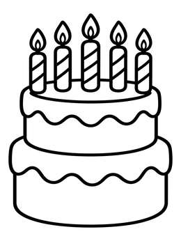Free printable Two Tier Celebration Birthday Cake coloring page