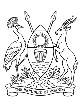 Free printable Coat Of Arms Of Uganda coloring page