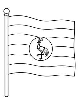 Free printable National Flag Of Uganda Line Art coloring page