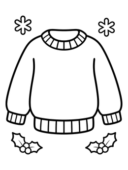 Free printable Blank Holiday Sweater Outline coloring page