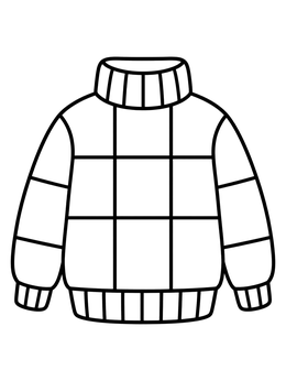 Free printable Cozy Patchwork Turtleneck Sweater coloring page