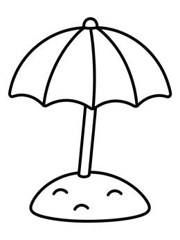 Free printable Beach Parasol In The Sand coloring page